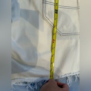 White Frayed Denim Skirt